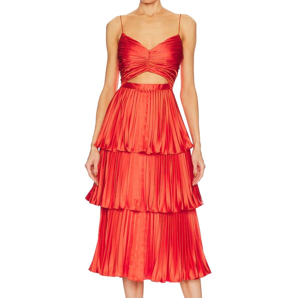 AMUR Lulla Pleated Midi Dress Sz 4 SOLD OUT EVERYWHERE
